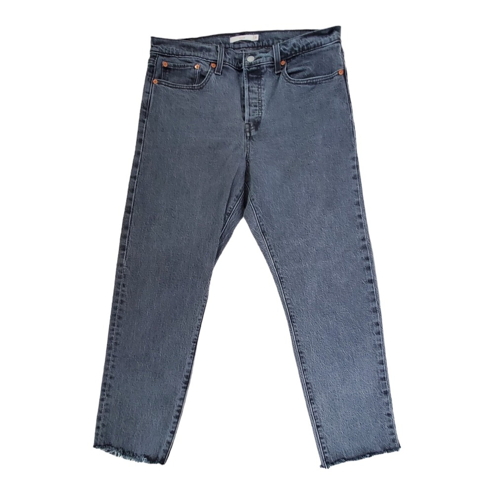 Levi's Premium Wedgie Fit Straight Leg Jeans Women's 31 Gray Denim Big E Tab